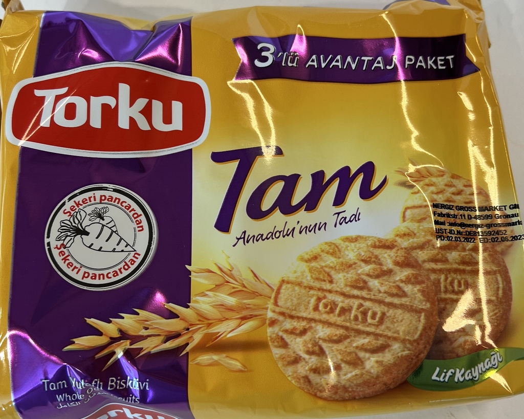 Pilno grūdo sausainiai TORKU 375g