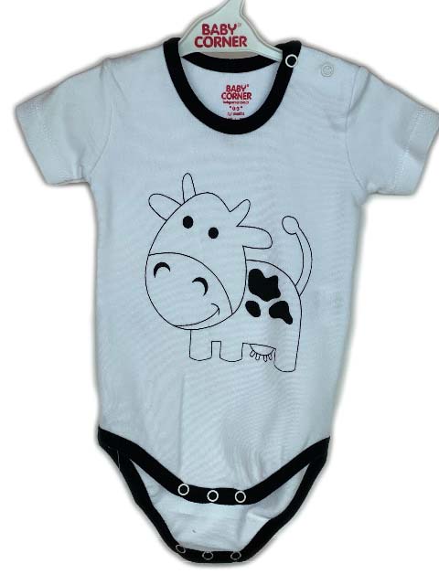 Short-sleeved bib MOO NEWBORN
