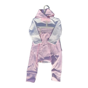 Šliaužtinuko ilg. rankovėmis, kelnių ir skarelės komplektas 6-9mėn.